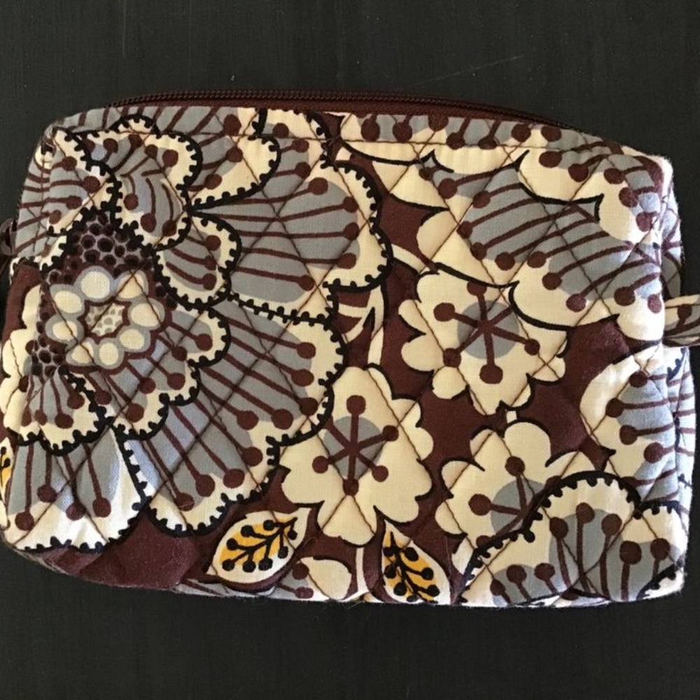Vera Bradley Slate Blooms Pattern Makeup Case